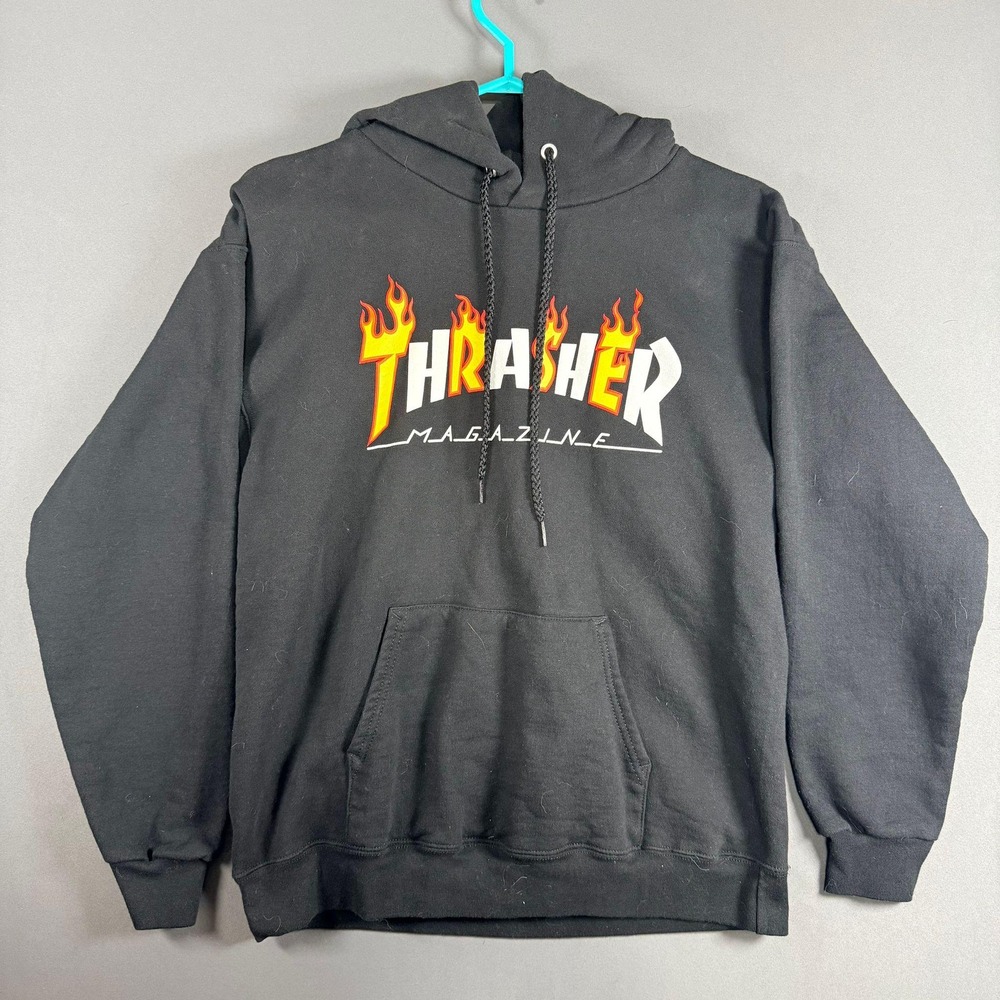 Thrasher Magazine Graphic Black Hoodie Small Long Sleeve